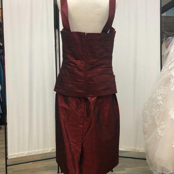 NEW 2-Piece Cranberry Mother of the Bride/Groom Formal Holiday Dress SIZE 8 - Picture 11 of 14